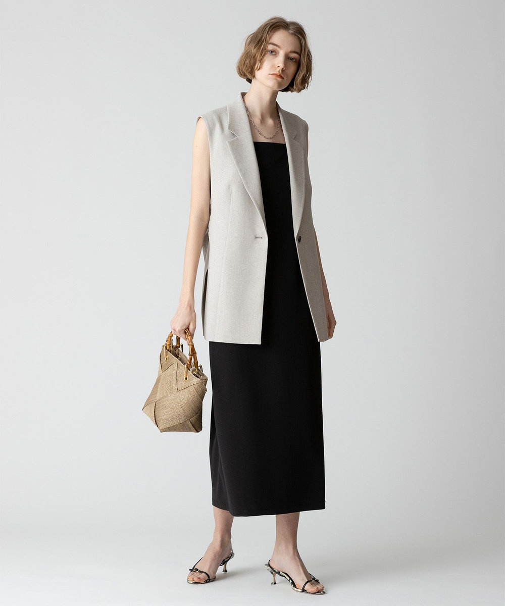 allureville 麻調カルゼサイドオープンジレ ベージュ (11)