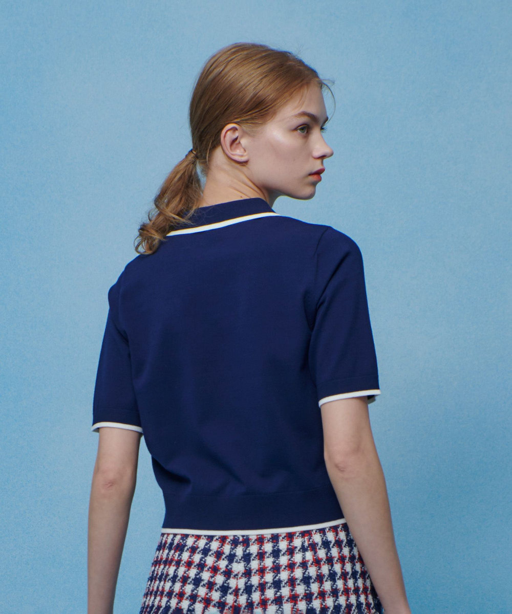 LOULOU WILLOUGHBY 【LOULOU WILLOUGHBY】CHERRY ビジューポロ ネイビー (65)