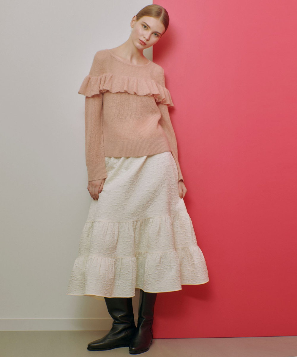 LOULOU WILLOUGHBY 【LOULOU WILLOUGHBY】モヘヤラッフルプルオーバー ピンク (41)