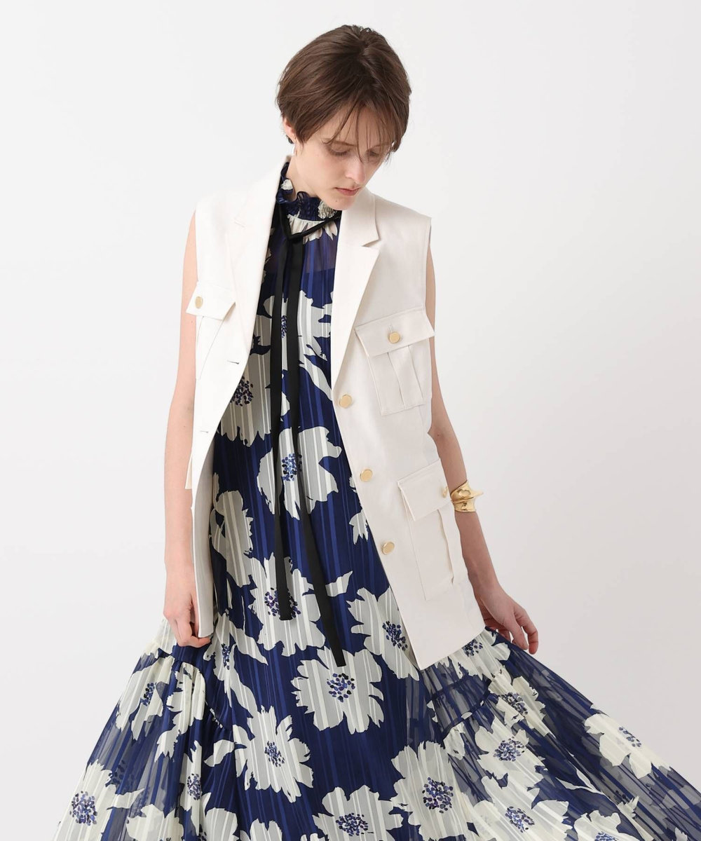 allureville ◇WEB ルミネ別注 シアーヨウリュウワンピース ブルー系 (68)