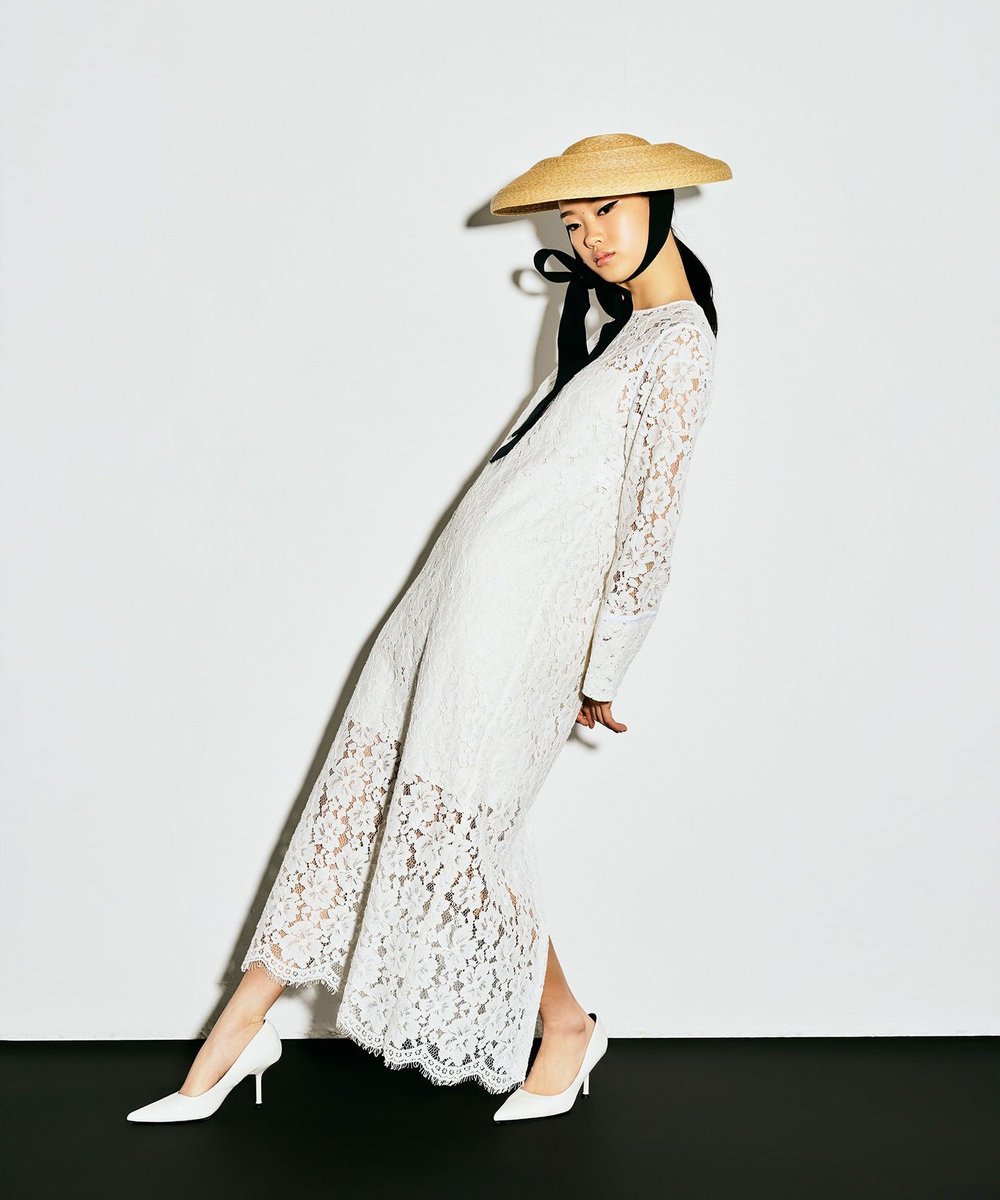 LOULOU WILLOUGHBY 【LOULOU WILLOUGHBY】パールネックレースワンピース オフホワイト (02)