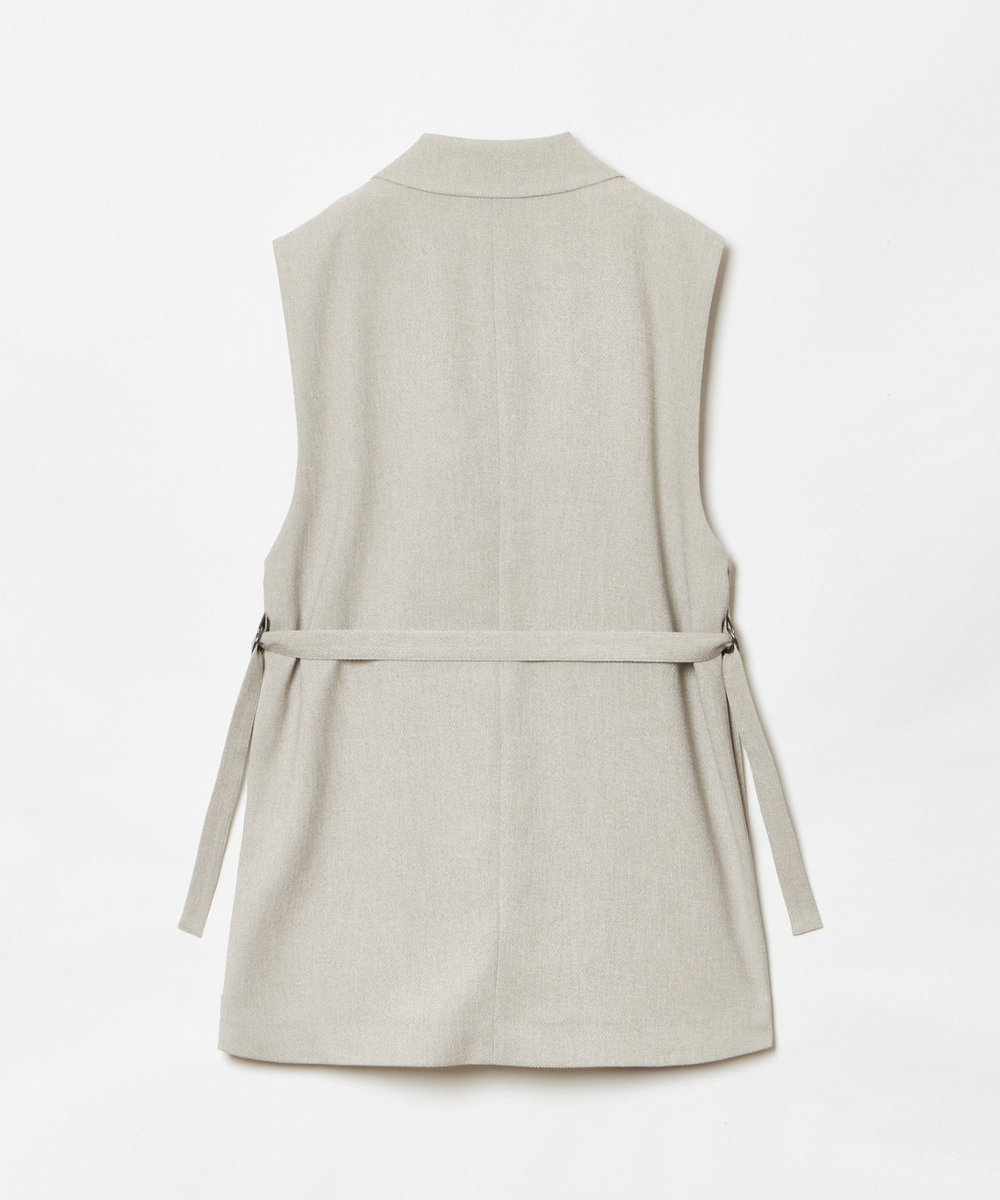 allureville 麻調カルゼサイドオープンジレ ベージュ (11)