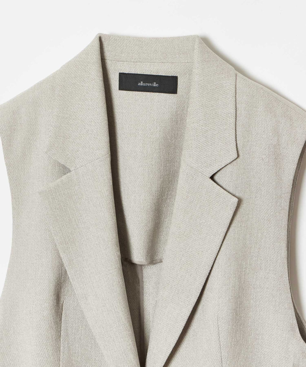 allureville 麻調カルゼサイドオープンジレ ベージュ (11)