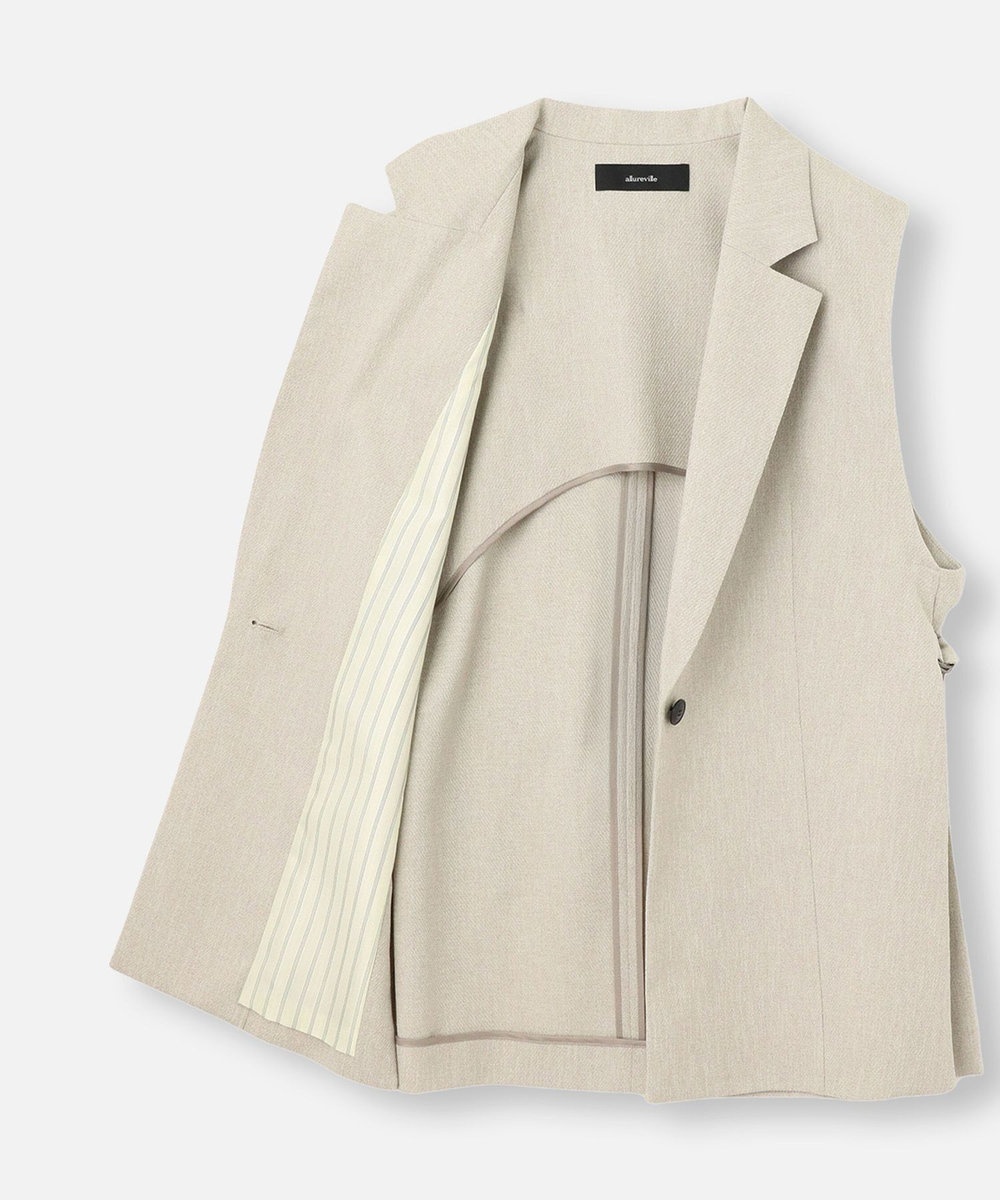allureville 麻調カルゼサイドオープンジレ ベージュ (11)