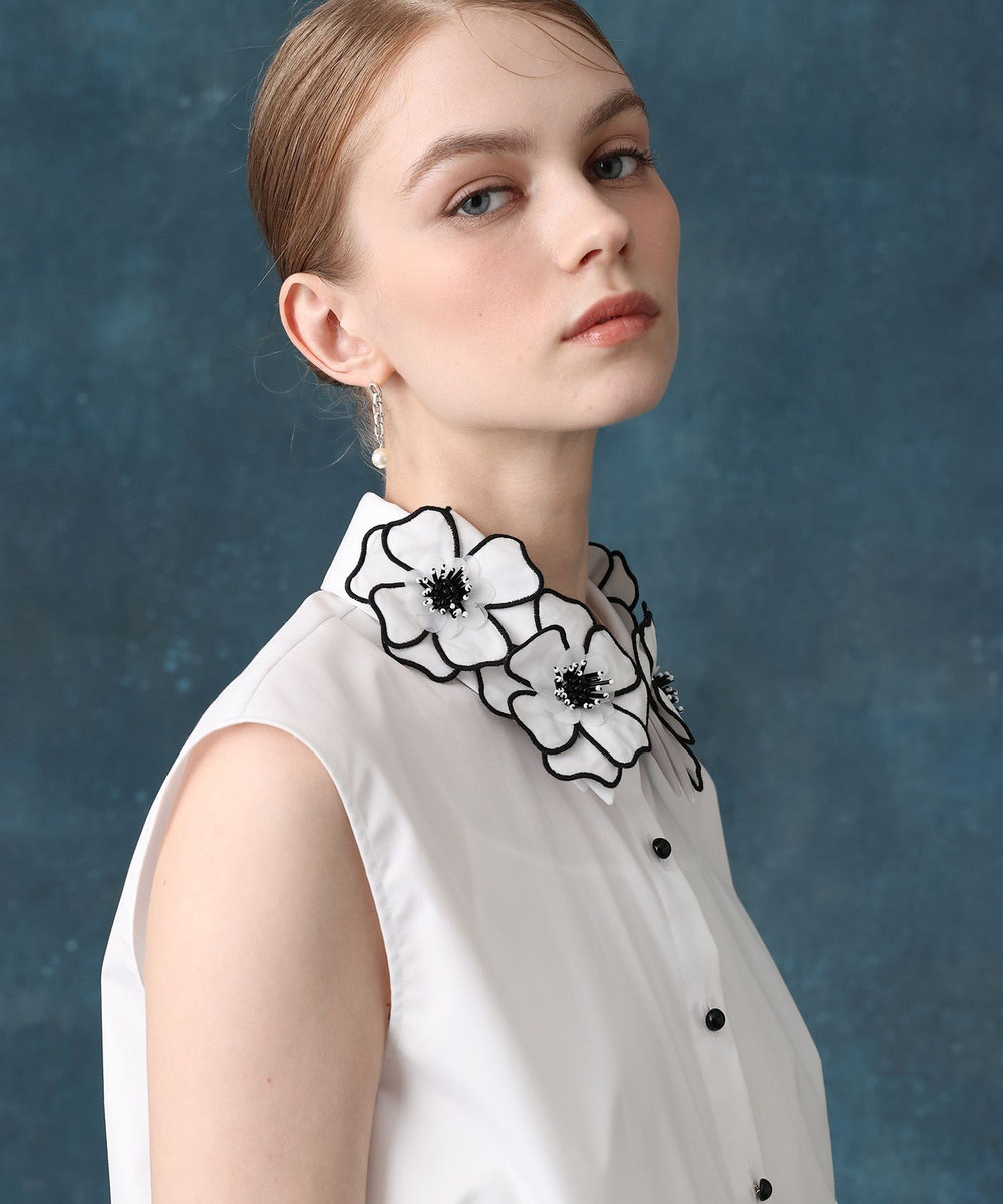 LOULOU WILLOUGHBY 【LOULOU WILLOUGHBY】コサージュ衿シャツ オフホワイト (02)