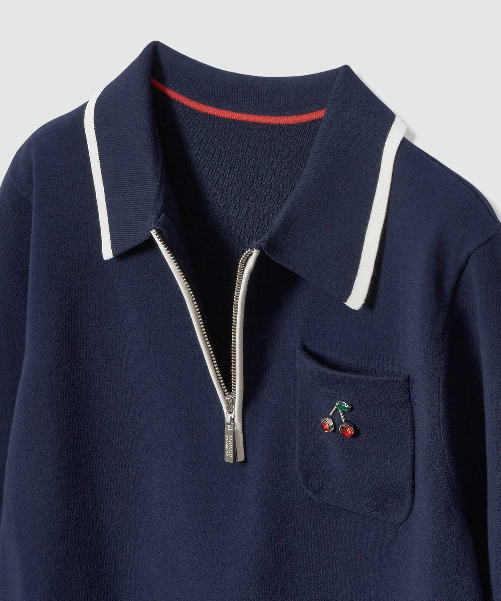 LOULOU WILLOUGHBY 【LOULOU WILLOUGHBY】CHERRY ビジューポロ ネイビー (65)