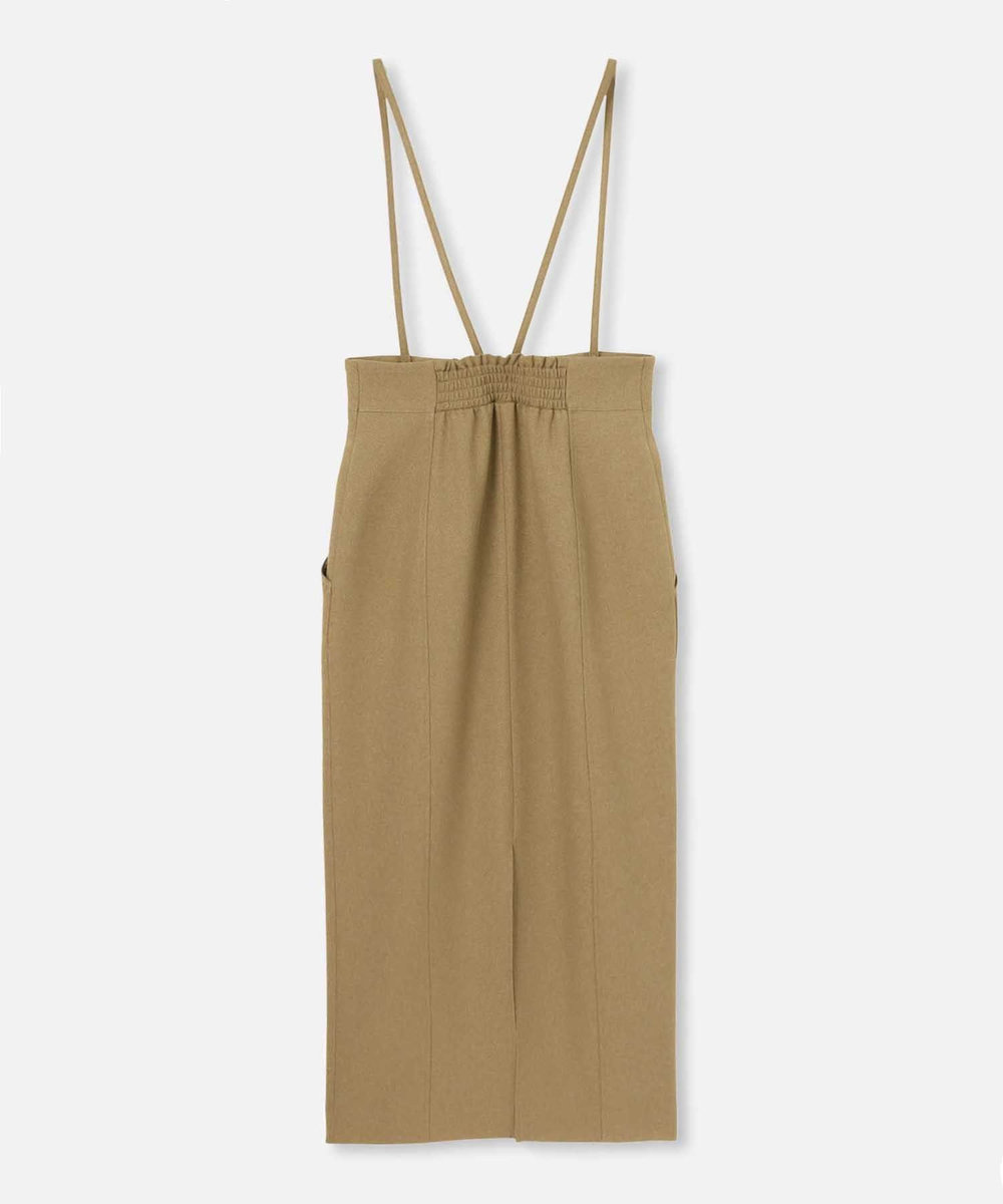 allureville フロントジップサスペンダースカート キャメル (86)