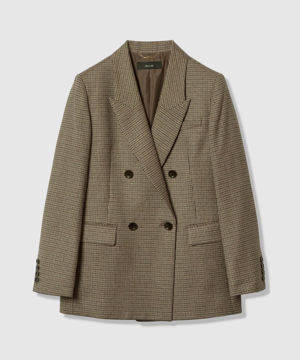 allureville CHIC TWEEDダブルジャケット ブラウン (81)