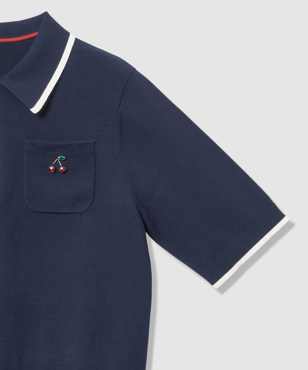 LOULOU WILLOUGHBY 【LOULOU WILLOUGHBY】CHERRY ビジューポロ ネイビー (65)