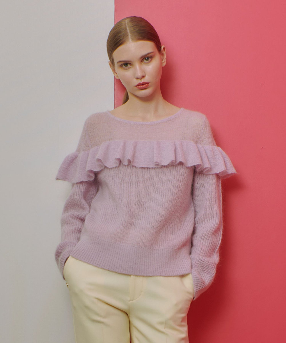 LOULOU WILLOUGHBY 【LOULOU WILLOUGHBY】モヘヤラッフルプルオーバー パープル (51)