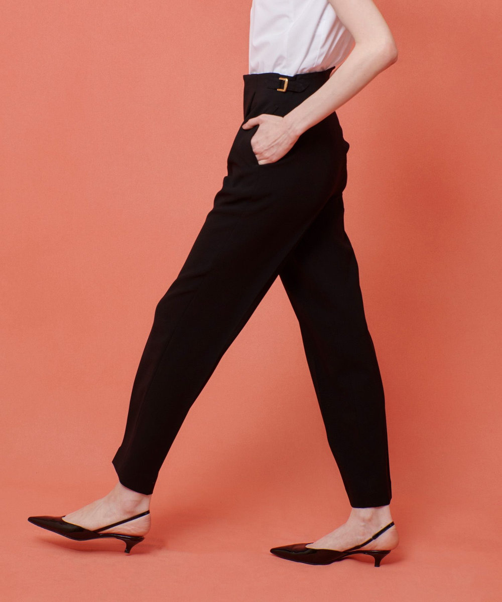 LOULOU WILLOUGHBY 【LOULOU WILLOUGHBY】ハイバックテーパードパンツ ブラック (95)