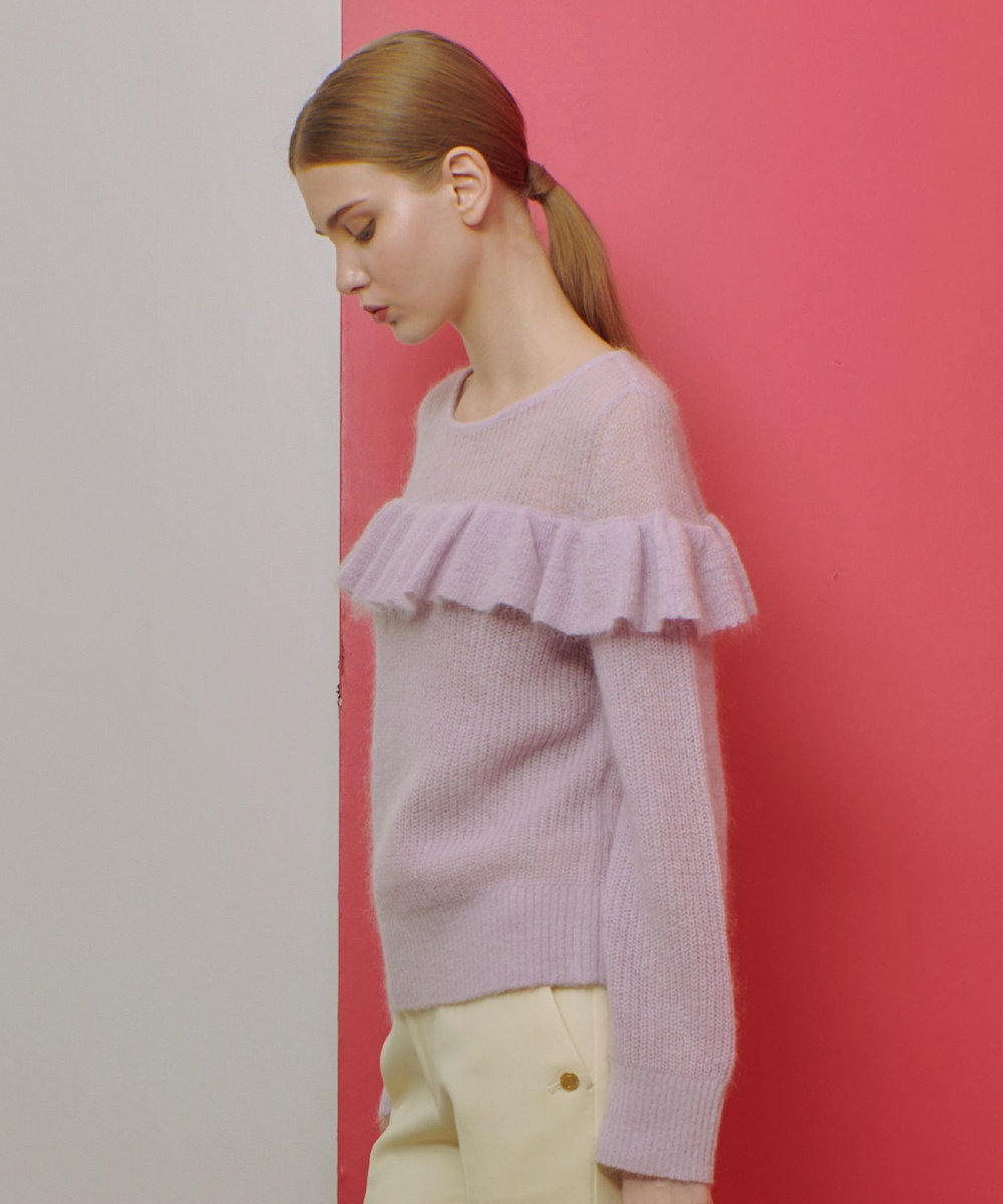 LOULOU WILLOUGHBY 【LOULOU WILLOUGHBY】モヘヤラッフルプルオーバー パープル (51)