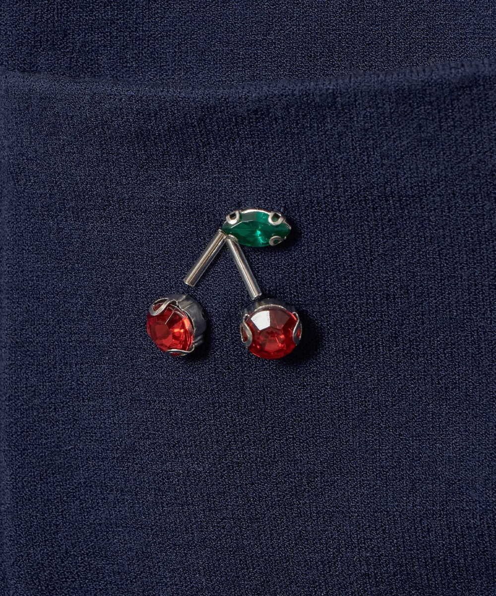 LOULOU WILLOUGHBY 【LOULOU WILLOUGHBY】CHERRY ビジューポロ ネイビー (65)