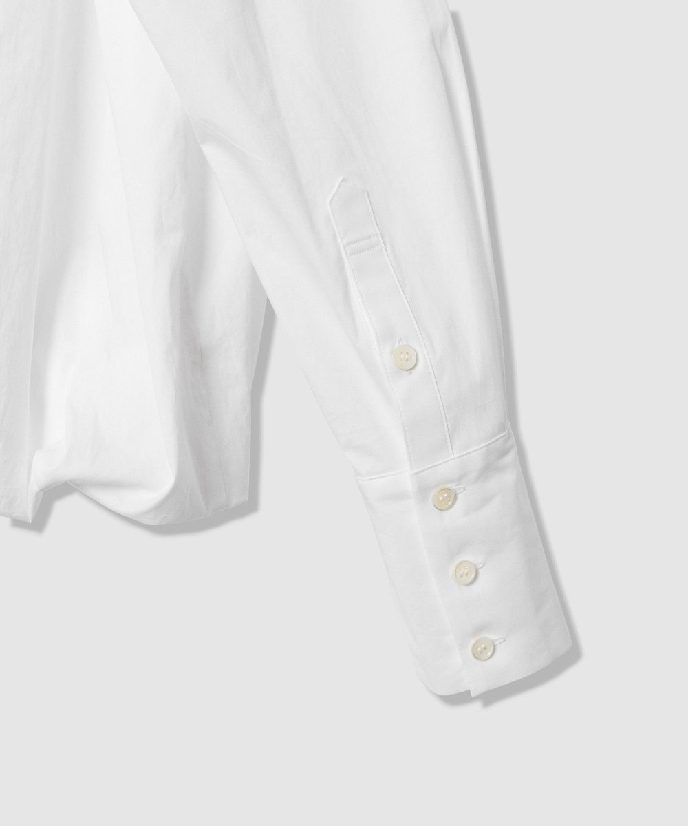 allureville スカーフ付バルーンシャツ ホワイト (01)