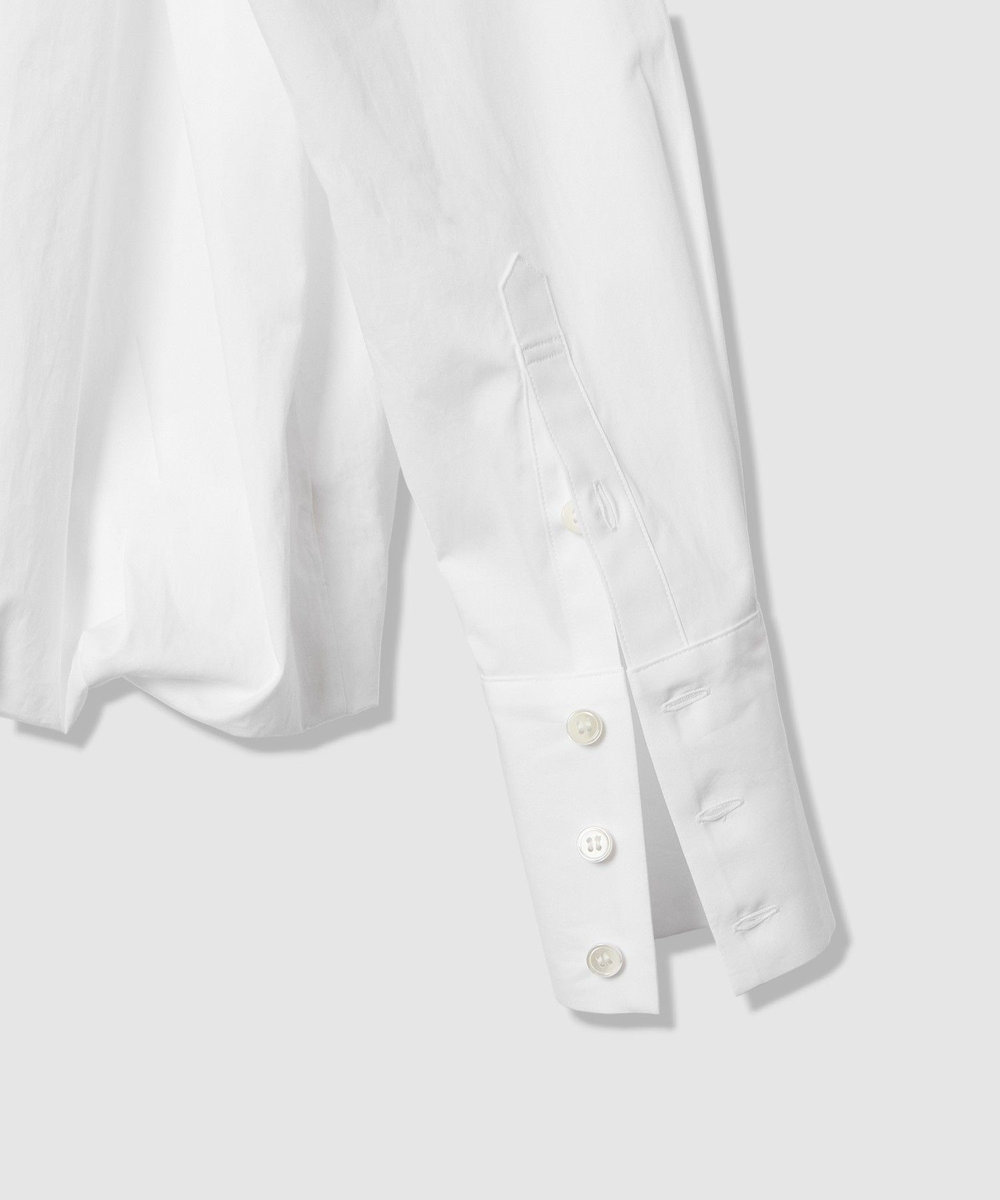 allureville スカーフ付バルーンシャツ ホワイト (01)