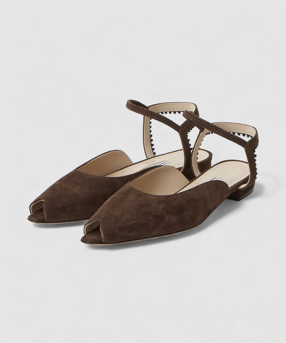 buying 【NEBULONI E.(ネブローニ)】POINTED STRAP FLAT ダークブラウン (82)