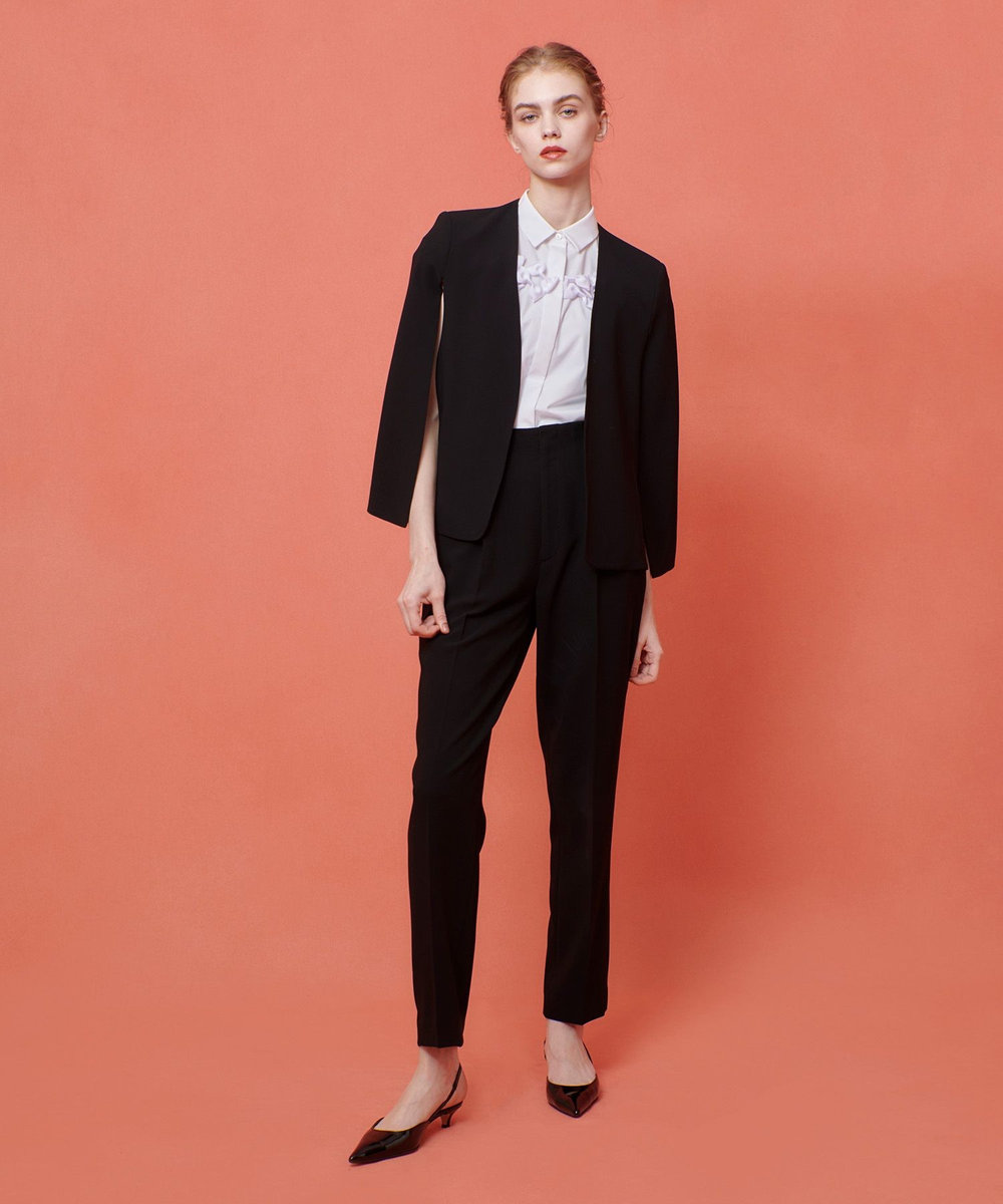 LOULOU WILLOUGHBY 【LOULOU WILLOUGHBY】ハイバックテーパードパンツ ブラック (95)