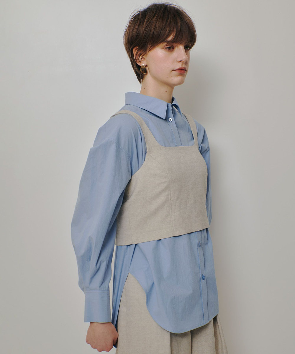 allureville バレルスリーブシャツ サックス (63)