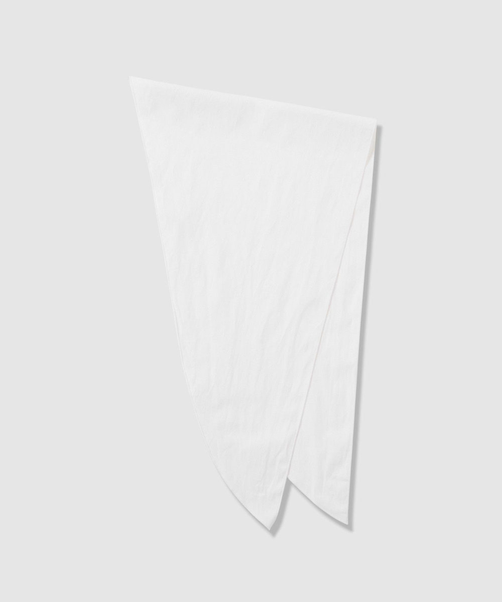 allureville スカーフ付バルーンシャツ ホワイト (01)