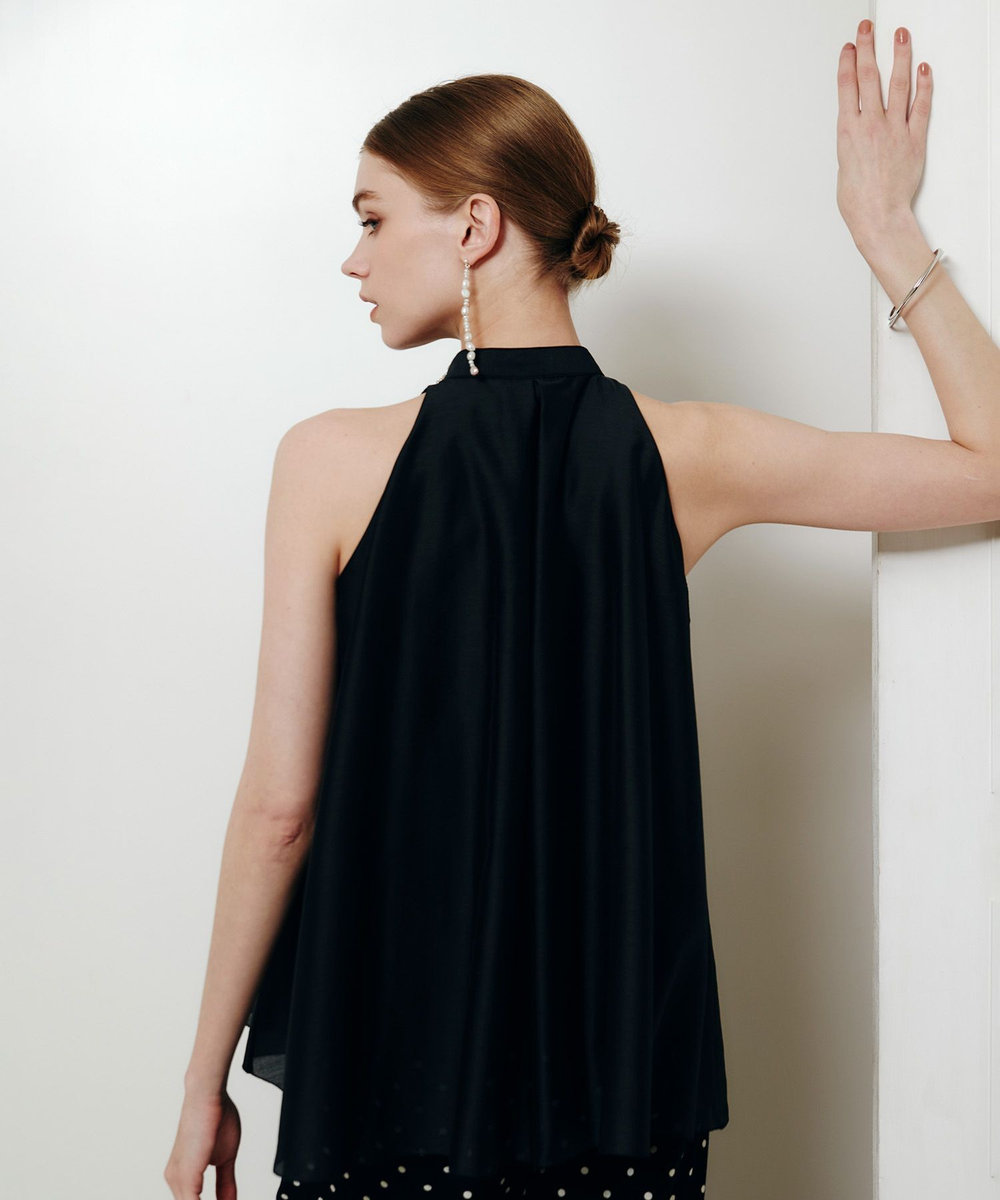 LOULOU WILLOUGHBY 【LOULOU WILLOUGHBY】ラッフルレイヤーアメスリブラウス ブラック (95)