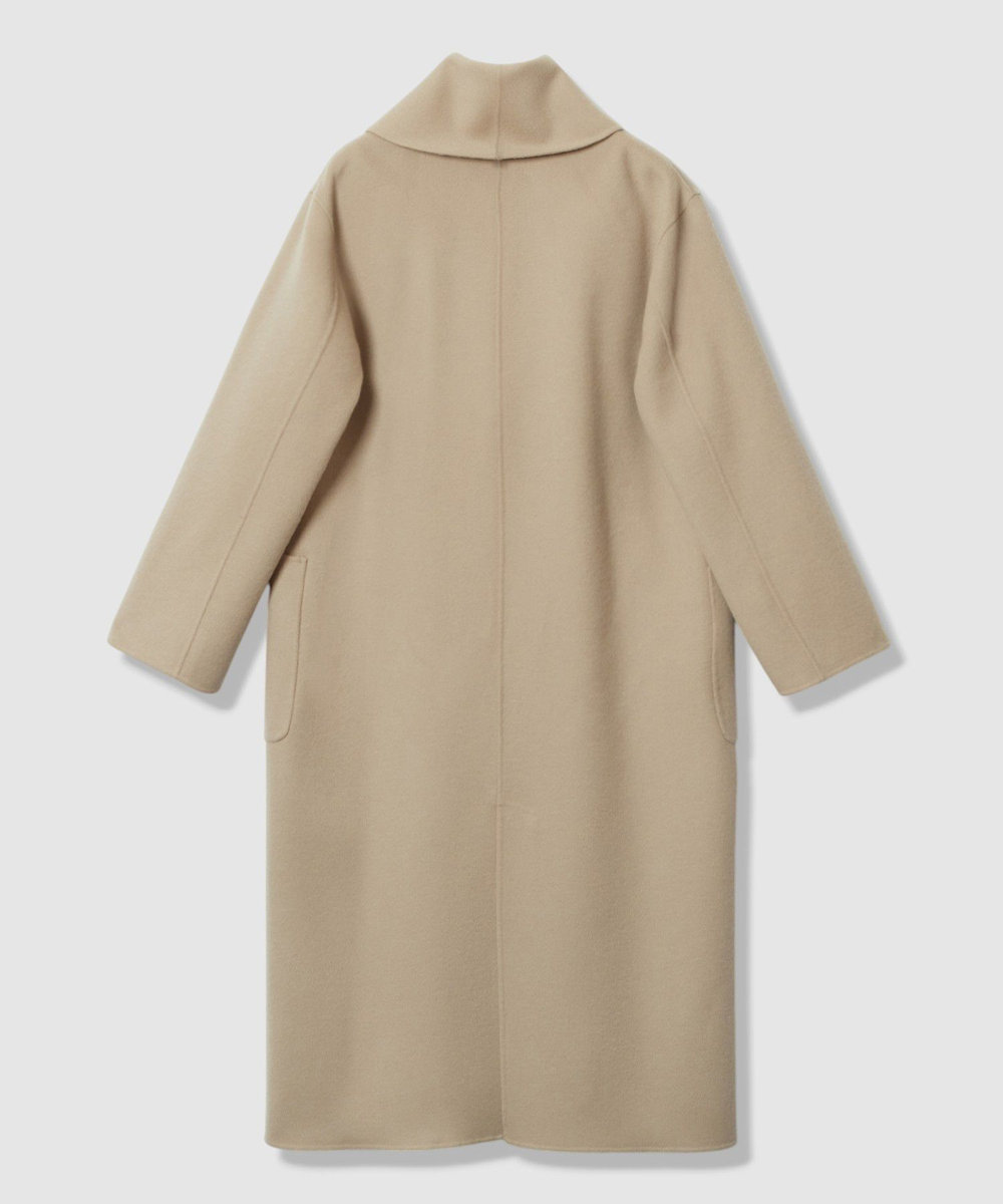 allureville カシミヤ混リバーショールコート ベージュ (11)
