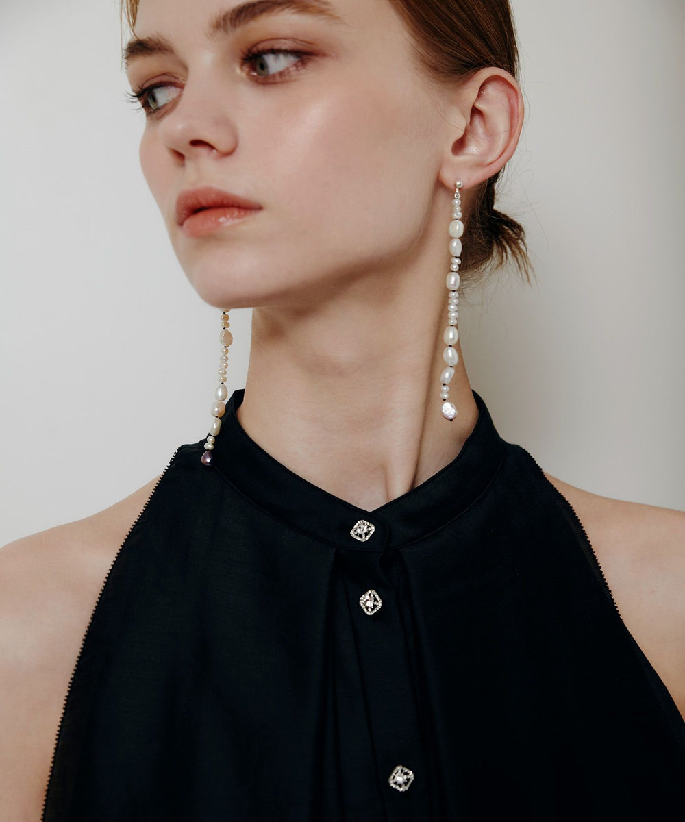 LOULOU WILLOUGHBY 【LOULOU WILLOUGHBY】ラッフルレイヤーアメスリブラウス ブラック (95)