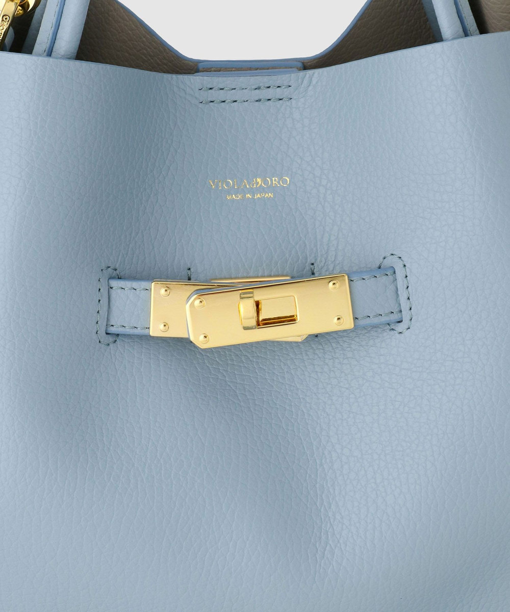 buying 【VIOLAd'ORO (ヴィオラドーロ)】レザートート ライトブルー (62)