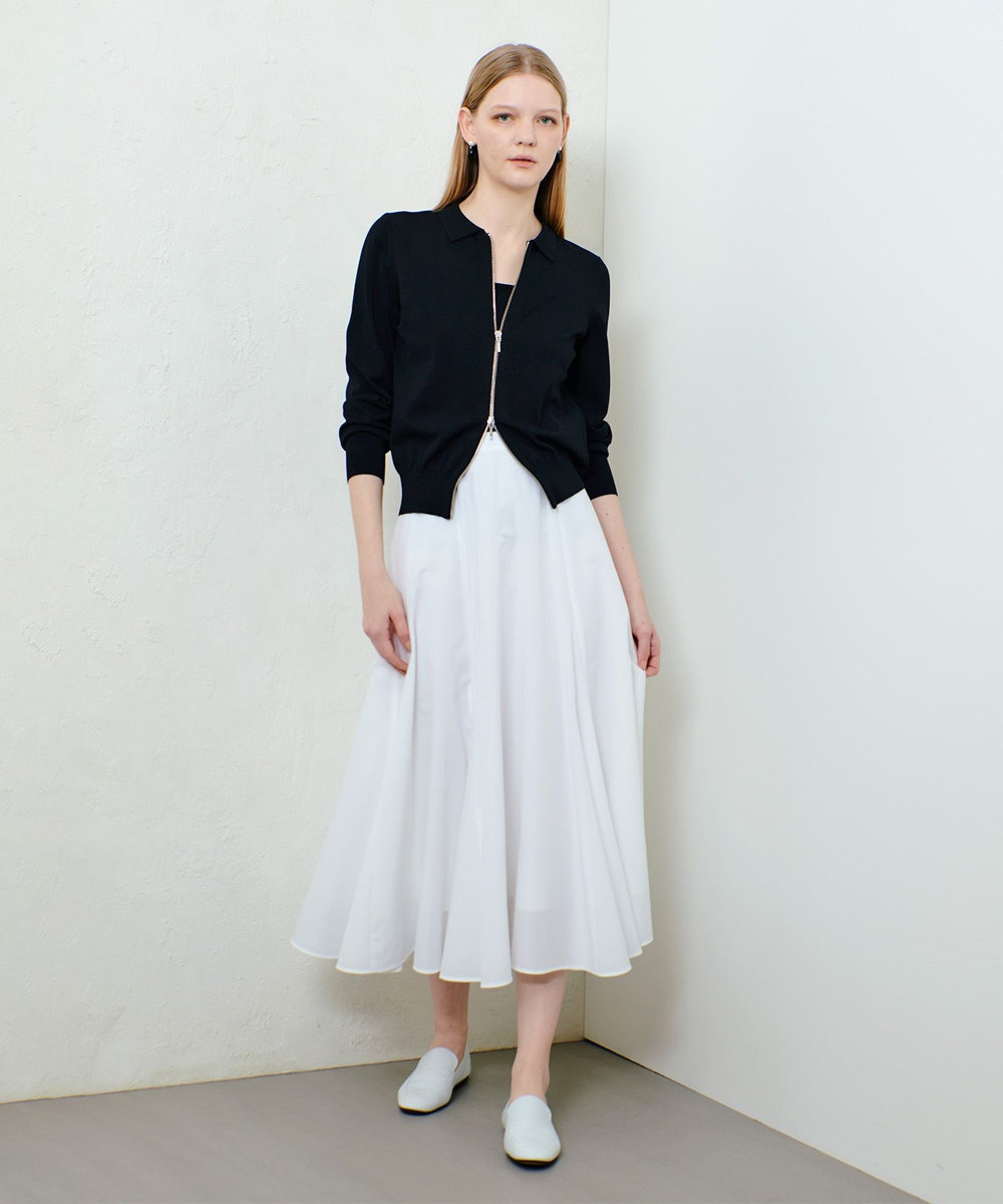 allureville 布帛コンビニットブルゾン ブラック (95)