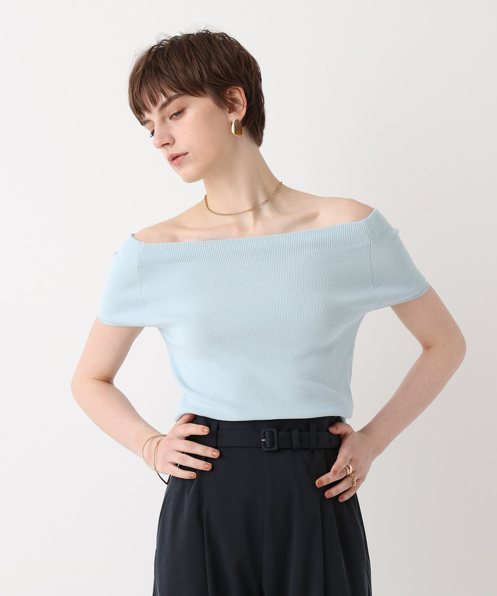 allureville 2WAY ネックショートスリーブプルオーバー ライトブルー (62)