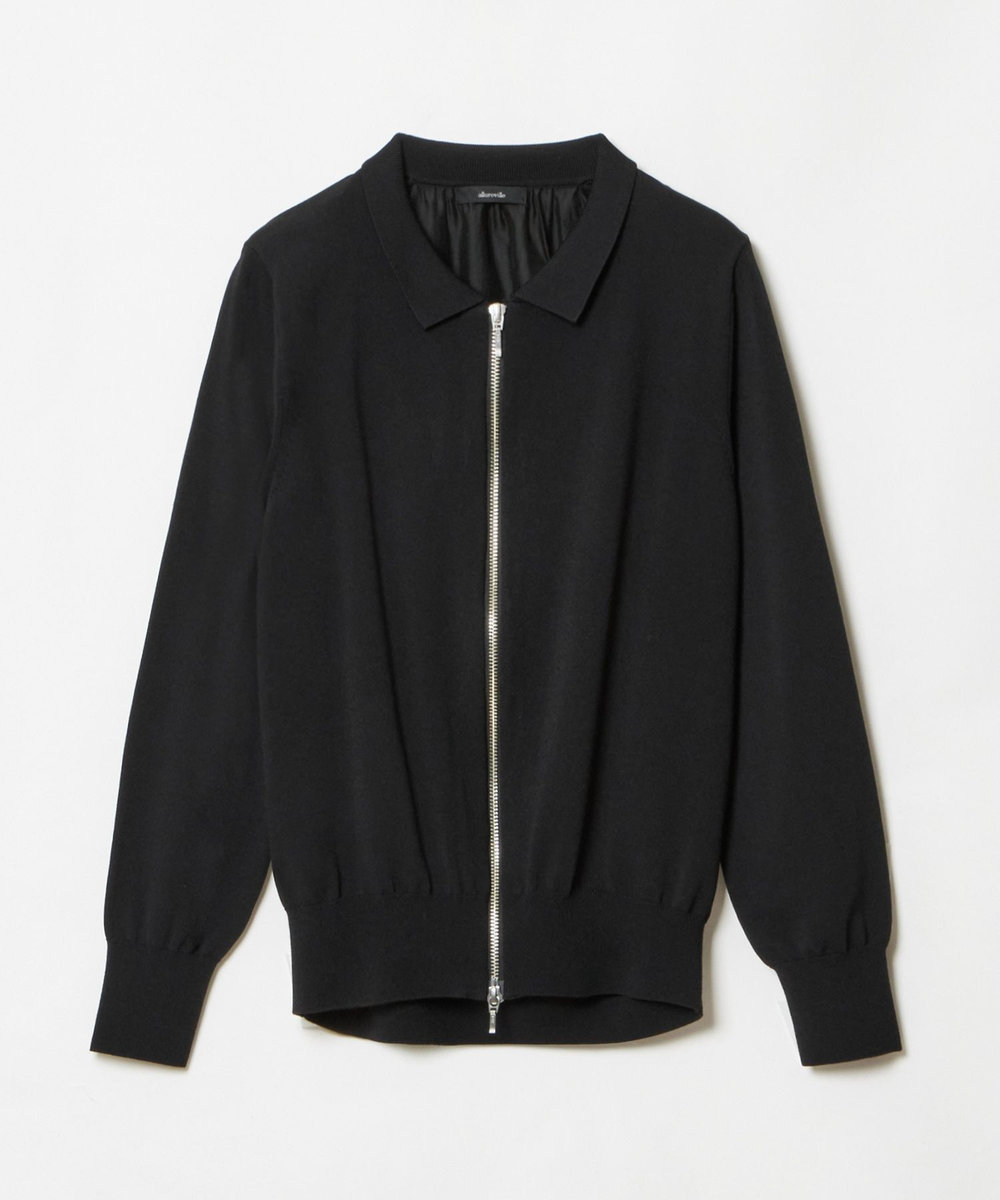 allureville 布帛コンビニットブルゾン ブラック (95)