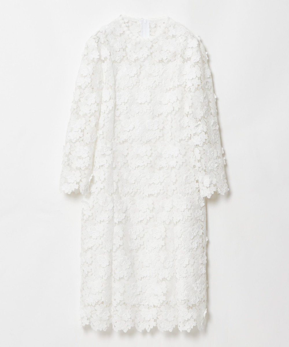 LOULOU WILLOUGHBY 【LOULOU WILLOUGHBY】ケミカルフラワーレースワンピース オフホワイト (02)