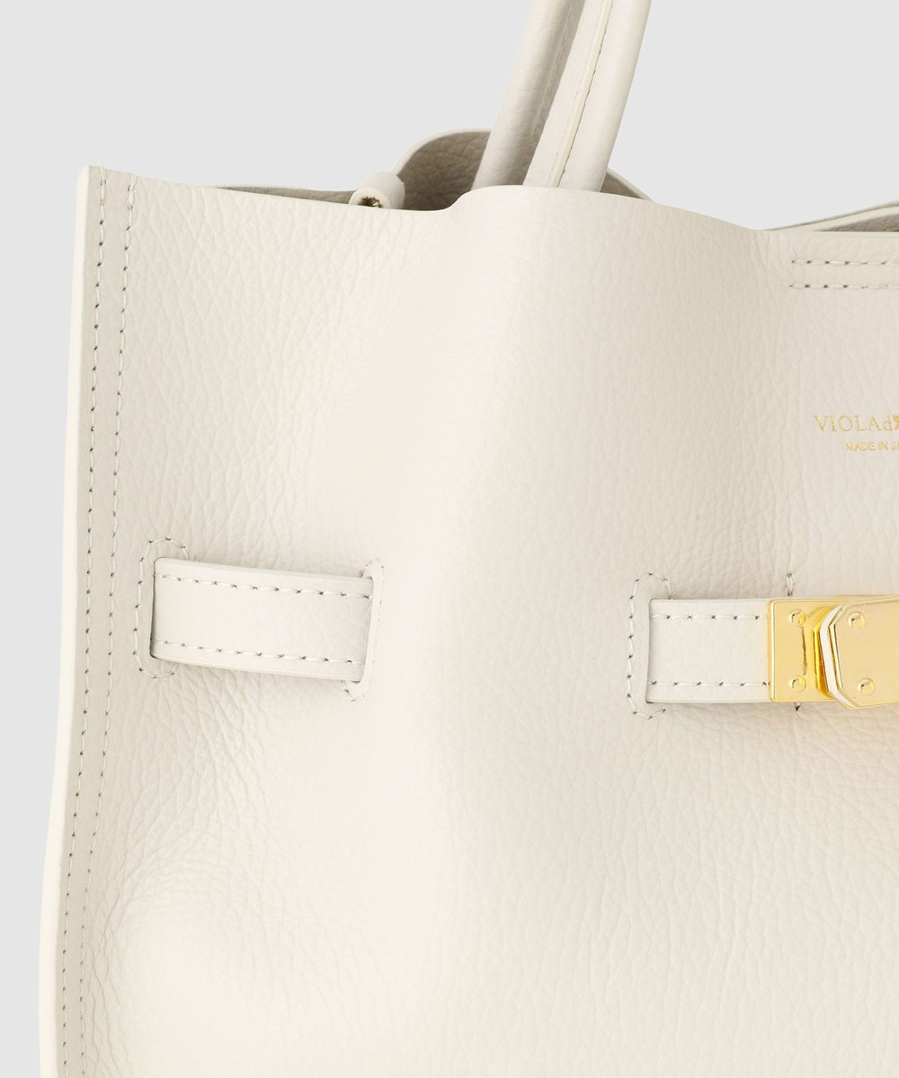 buying 【VIOLAd'ORO (ヴィオラドーロ)】レザートート ライトグレー (91)