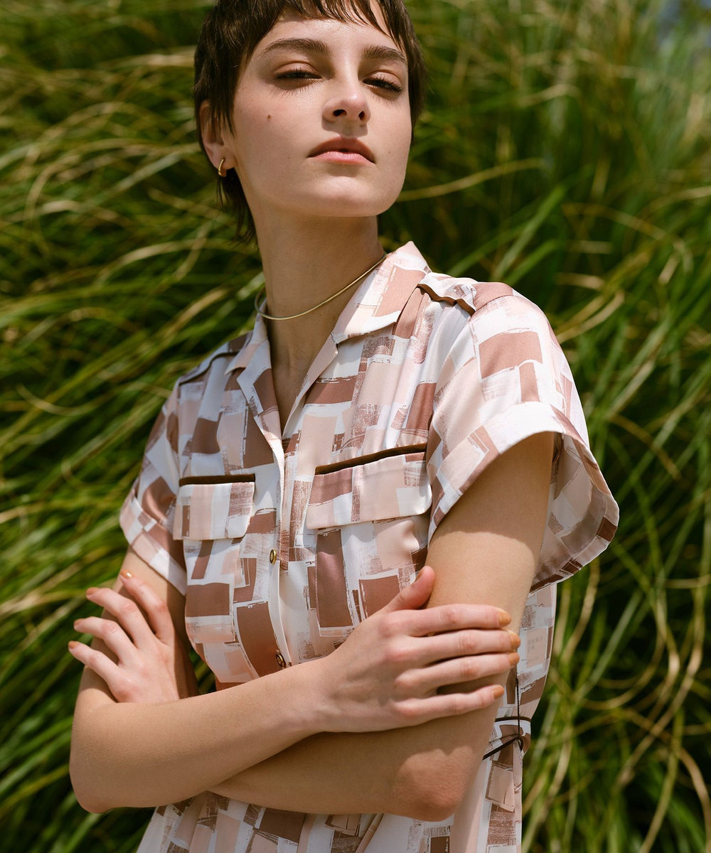 allureville ジオメトリックSAFARIドレス ベージュ (11)