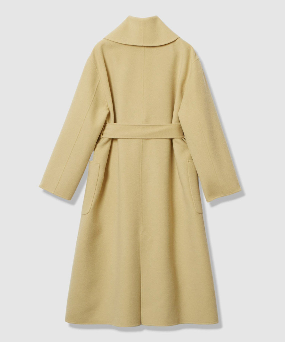 allureville カシミヤ混リバーショールコート イエロー (21)