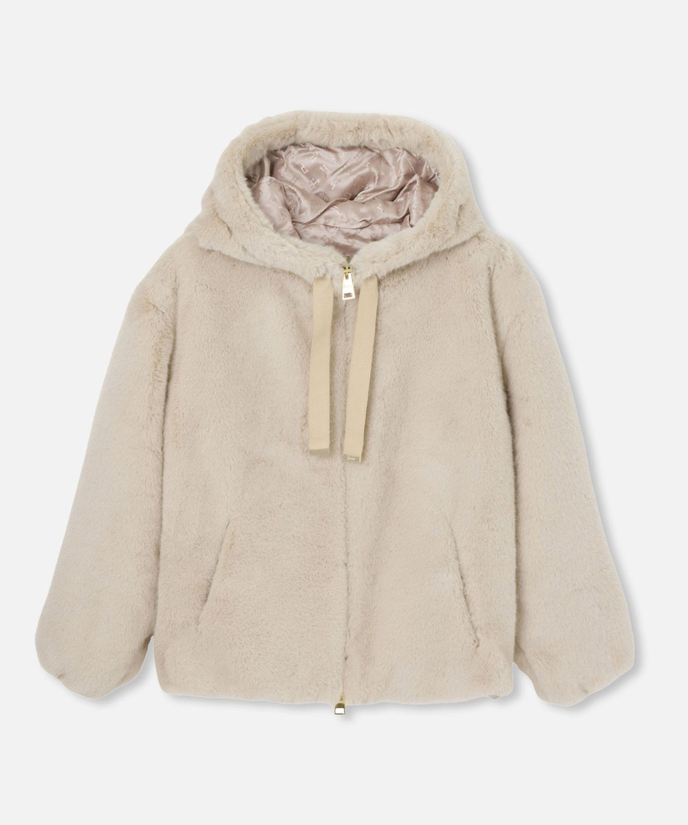 HERNO(ヘルノ－)】 HOODED ZIPPER SHORT FUR|allureville OFFICIAL