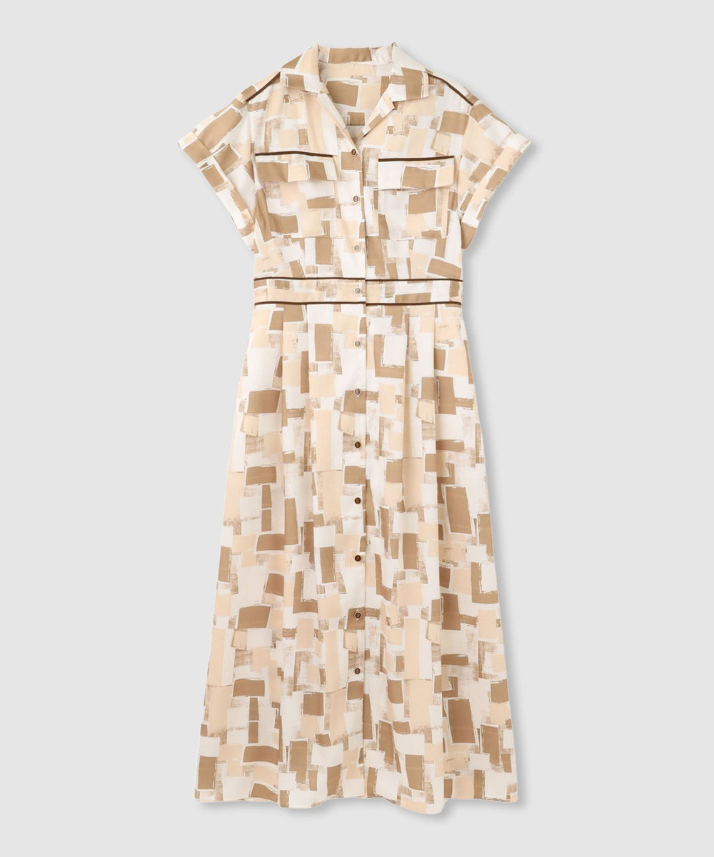allureville ジオメトリックSAFARIドレス ベージュ (11)