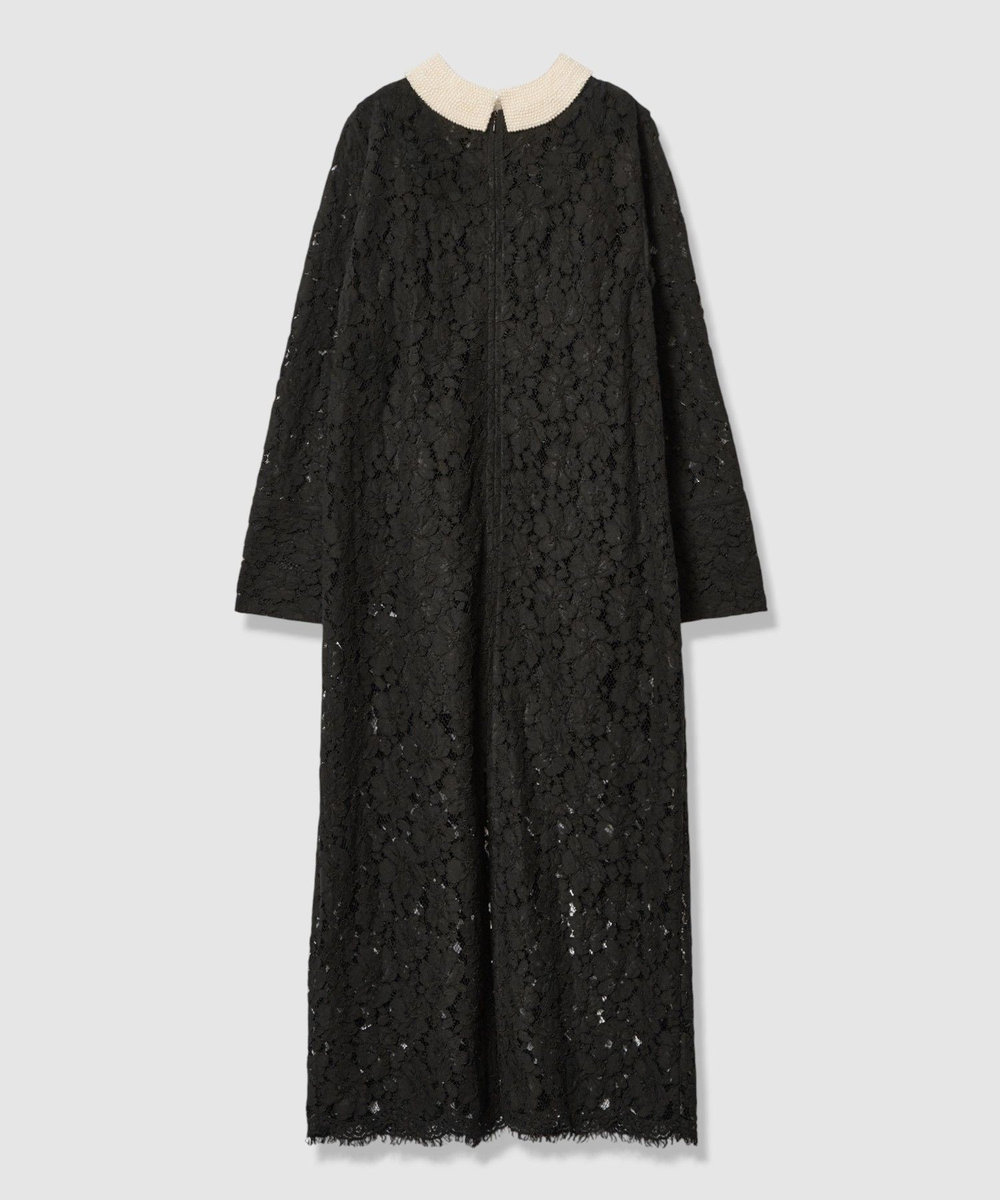 LOULOU WILLOUGHBY 【LOULOU WILLOUGHBY】パールネックレースワンピース ブラック (95)