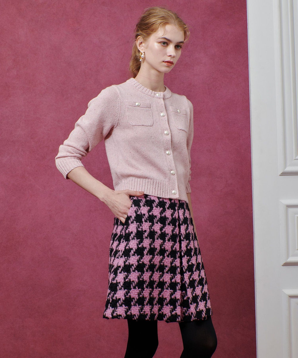 LOULOU WILLOUGHBY ロービング千鳥タックミニスカート ピンク (41)