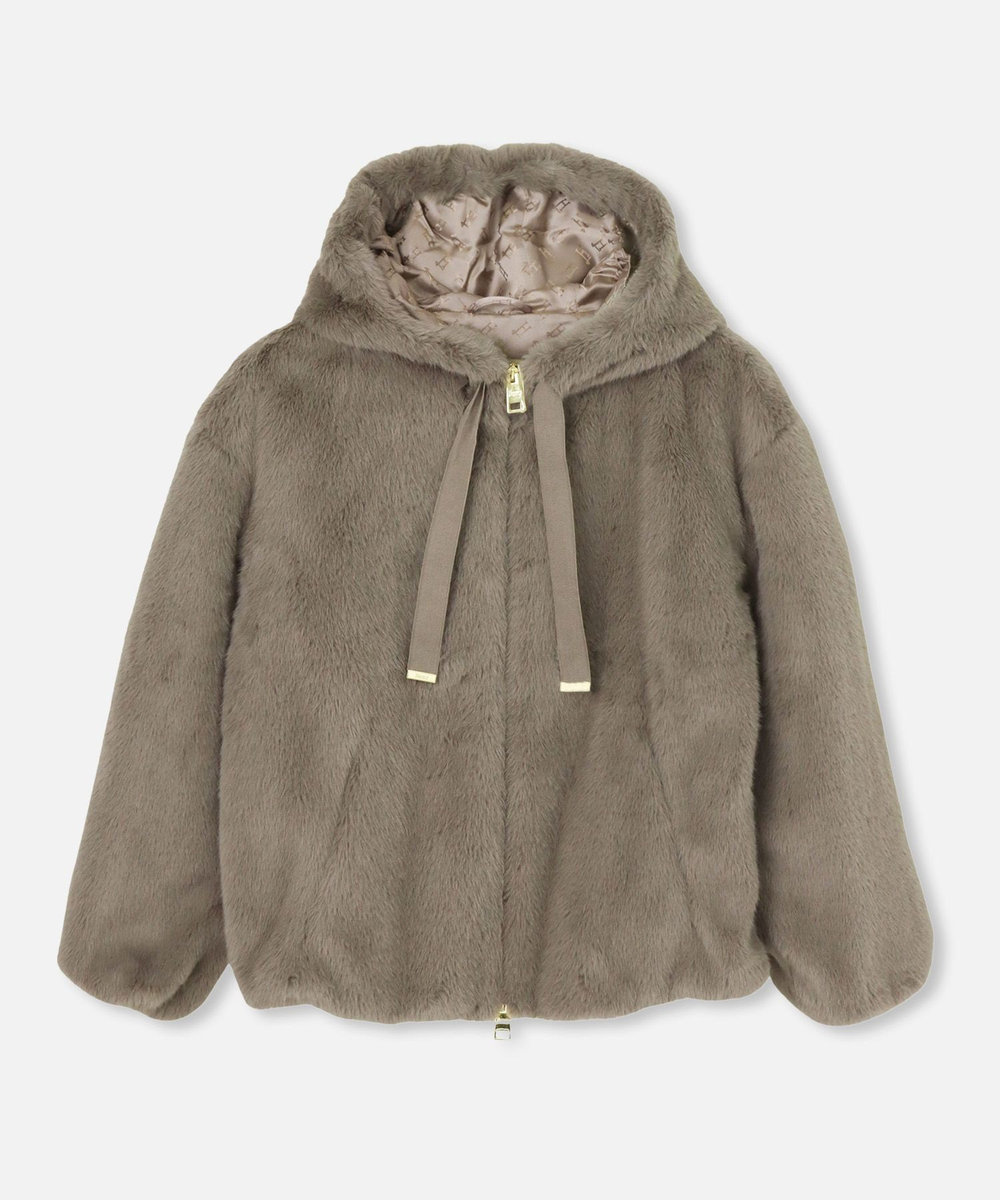 美品　HERNO ヘルノ　イタリア製　ダブルジップ HERNO(ヘルノ－)】 HOODED ZIPPER SHORT FUR|allureville OFFICIAL