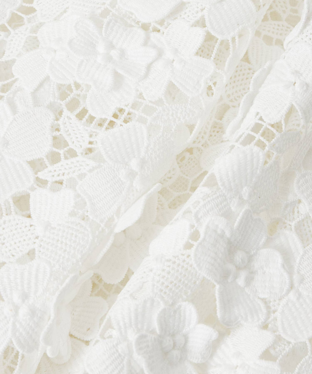 LOULOU WILLOUGHBY 【LOULOU WILLOUGHBY】ケミカルフラワーレースワンピース オフホワイト (02)