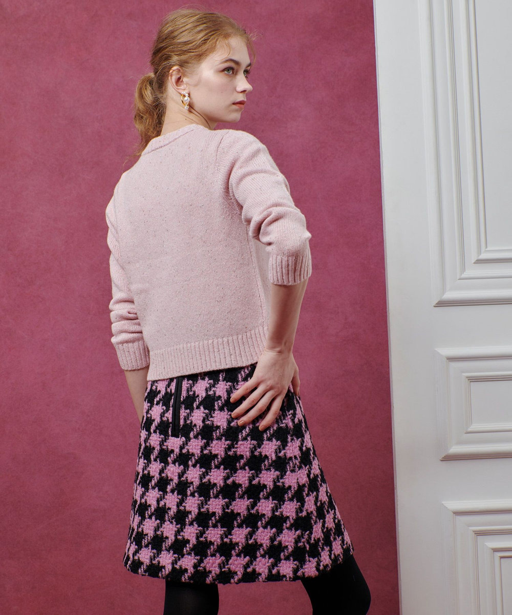 LOULOU WILLOUGHBY ロービング千鳥タックミニスカート ピンク (41)
