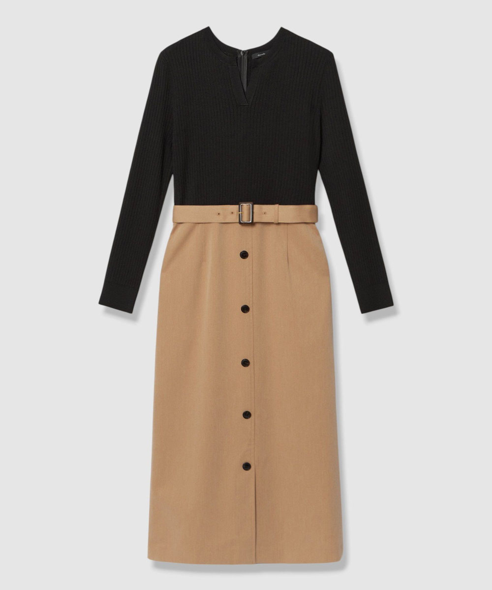 allureville キーネックドッキングワンピース ブラック系 (98)