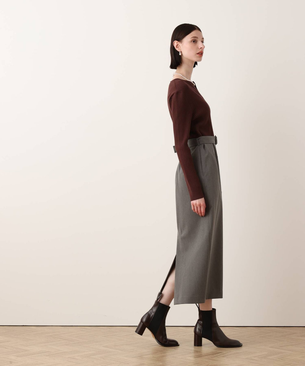 allureville キーネックドッキングワンピース ブラウン系 (88)