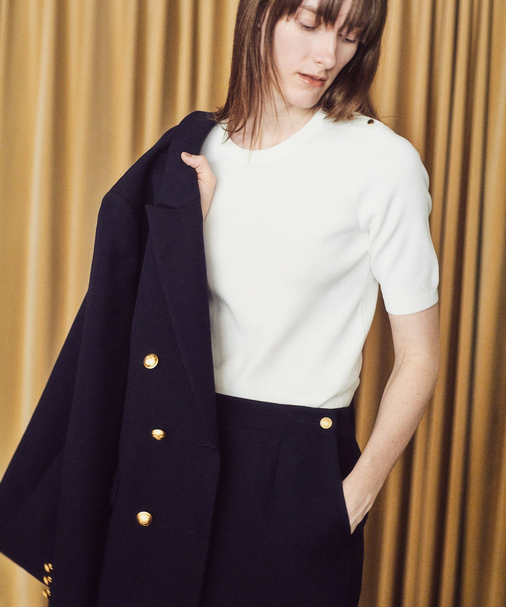 allureville マットクロスダブルジャケット ネイビー (65)