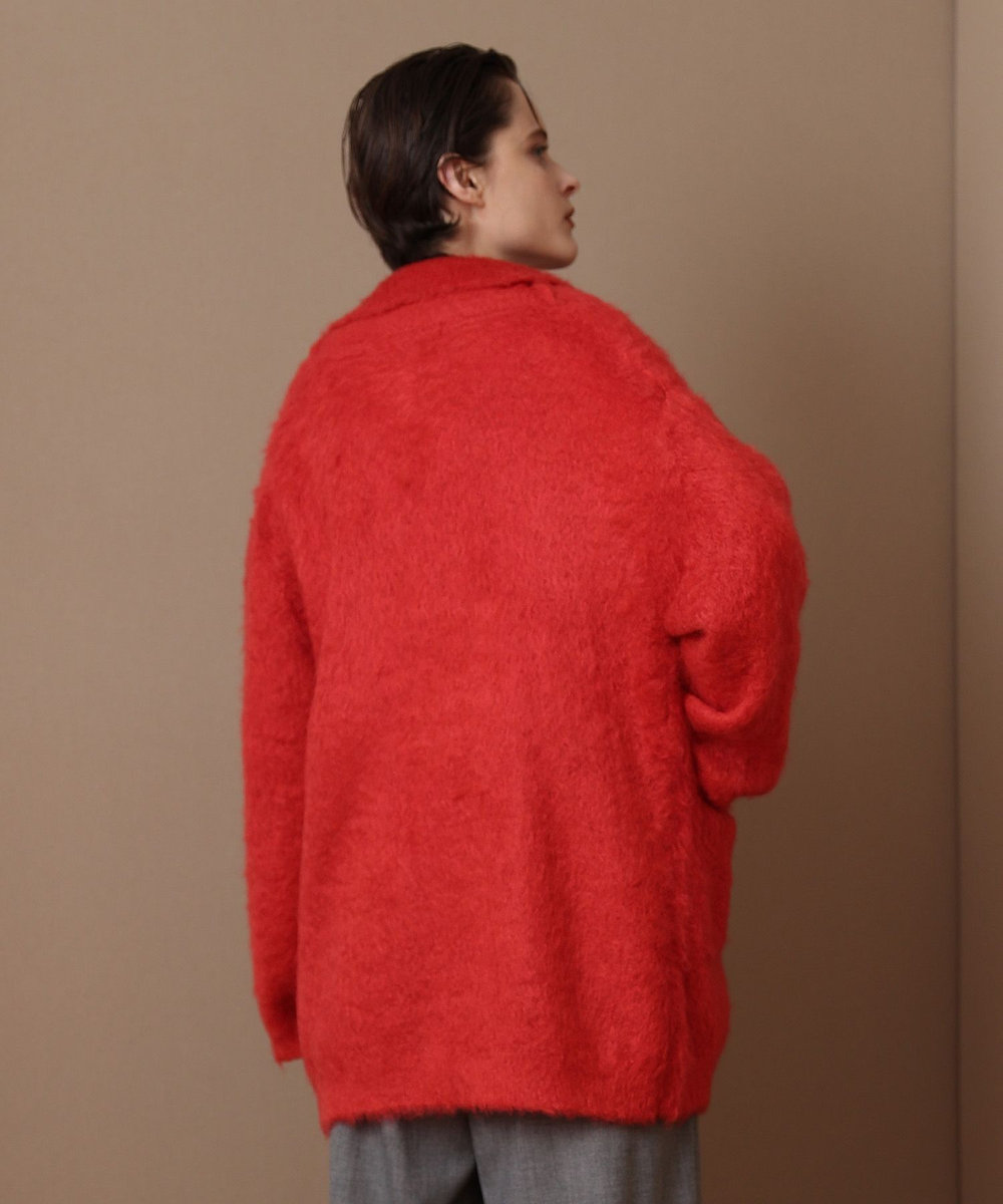 allureville ウェーブシャギーモヘヤカーディガン レッド (43)