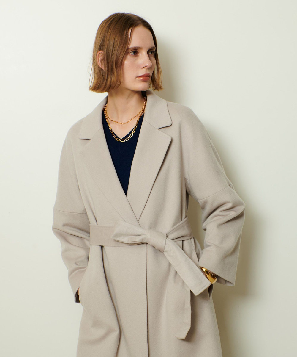 allureville WEB限定 カシミヤビーバーコート ピンクベージュ (13)