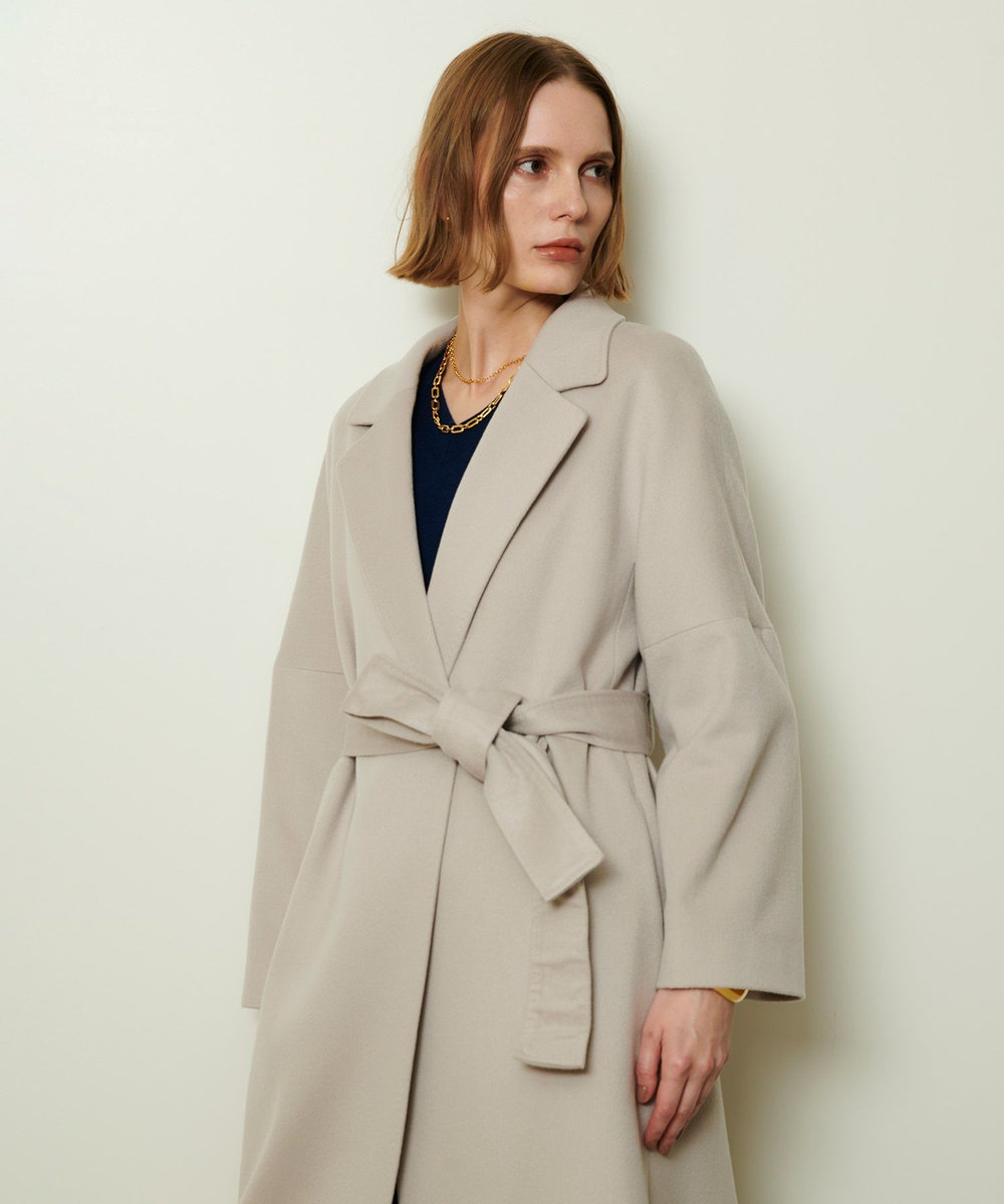 allureville WEB限定 カシミヤビーバーコート ピンクベージュ (13)