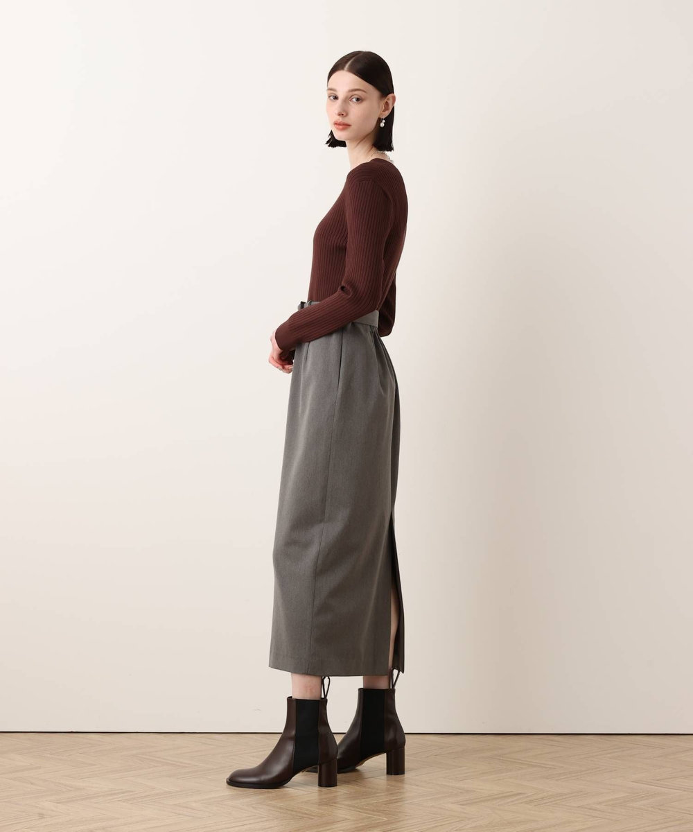 allureville キーネックドッキングワンピース ブラウン系 (88)