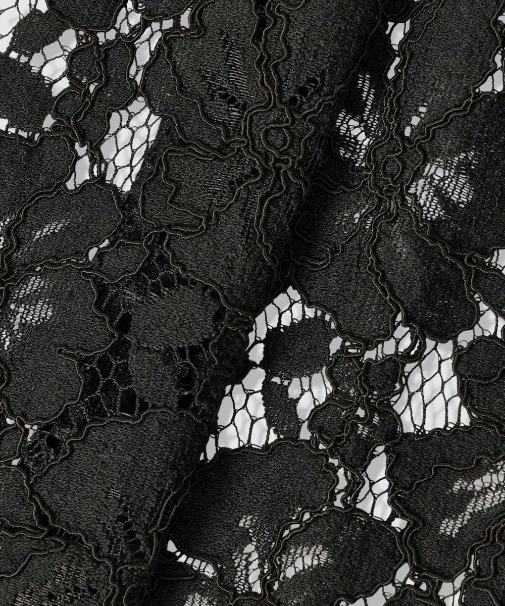 LOULOU WILLOUGHBY 【LOULOU WILLOUGHBY】パールネックレースワンピース ブラック (95)