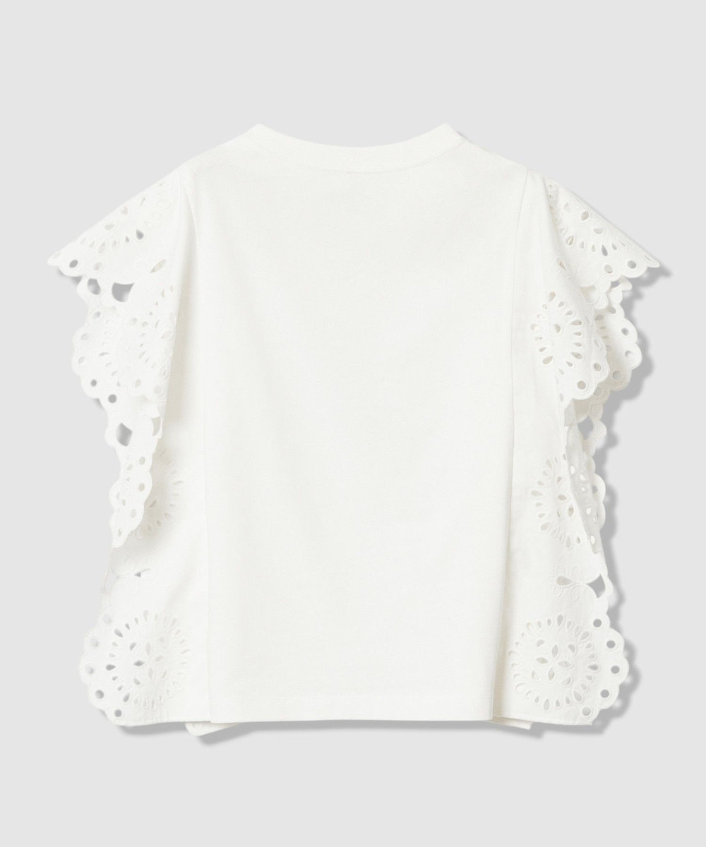 LOULOU WILLOUGHBY 【LOULOU WILLOUGHBY】スカラレーストリミングＴシャツ オフホワイト (02)